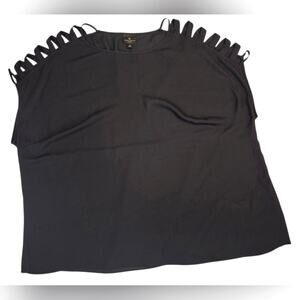 Worthington | Black Top with Unique Shoulder Design | Size 1X